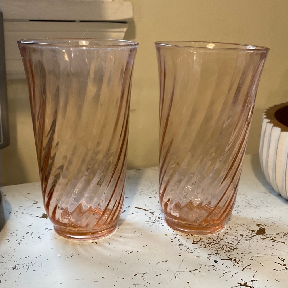 Vintage Swirl Glass Tumblers
